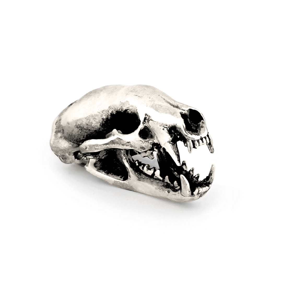 Sterling Silver American Badger Skull Pendant by Fire & Bone