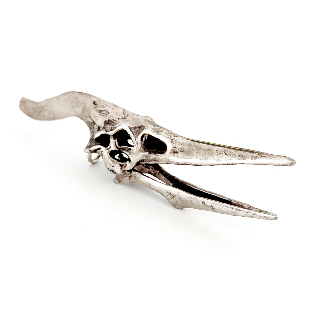 White Bronze Pteranodon Skull Pendant by Fire & Bone