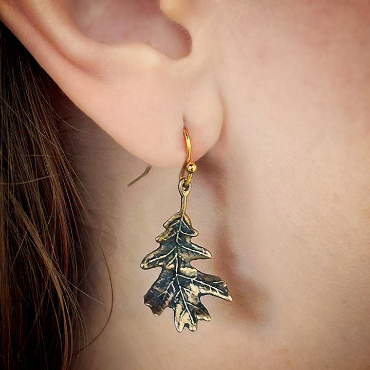 White Oak Leaf Earrings