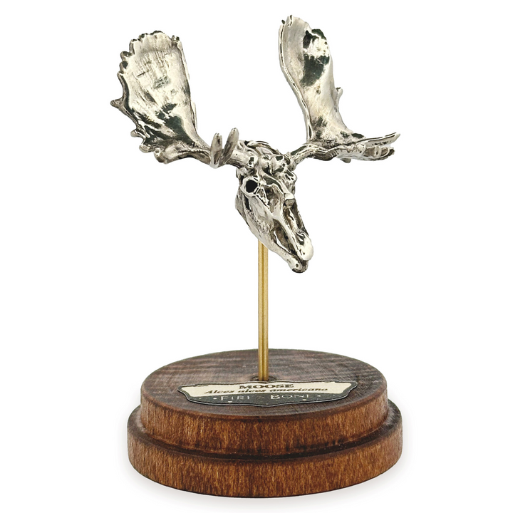 White Bronze Moose Skull Pendant by Fire & Bone